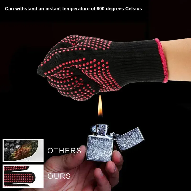 Kitchen Baking Gloves - 1 Pair Non-Slip Silicone BBQ Gloves
