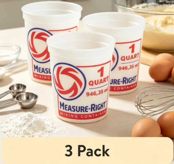 Kitchen And Baking - Round Plastic Mixing Container 1 Quart