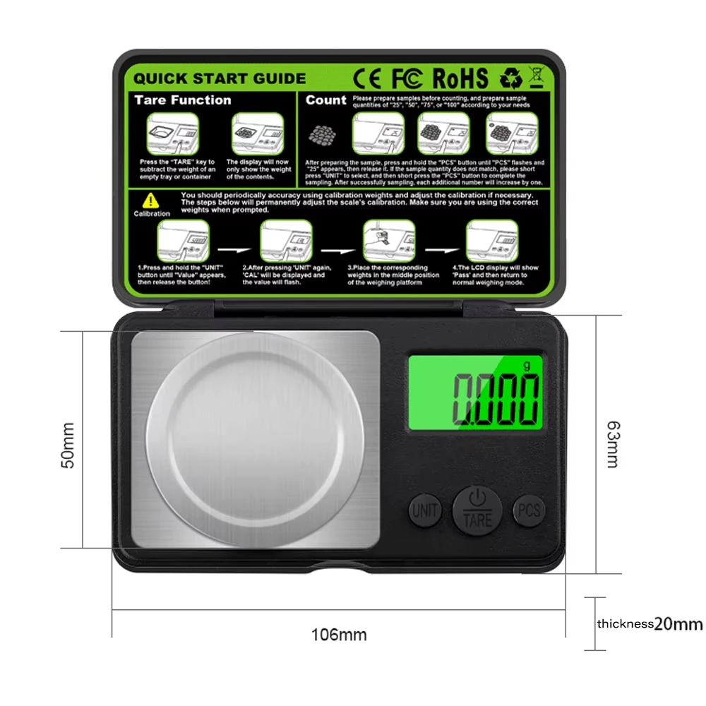 Kitchen Scale Precise - Mini Digital Scale Jewelry Milligram Scales