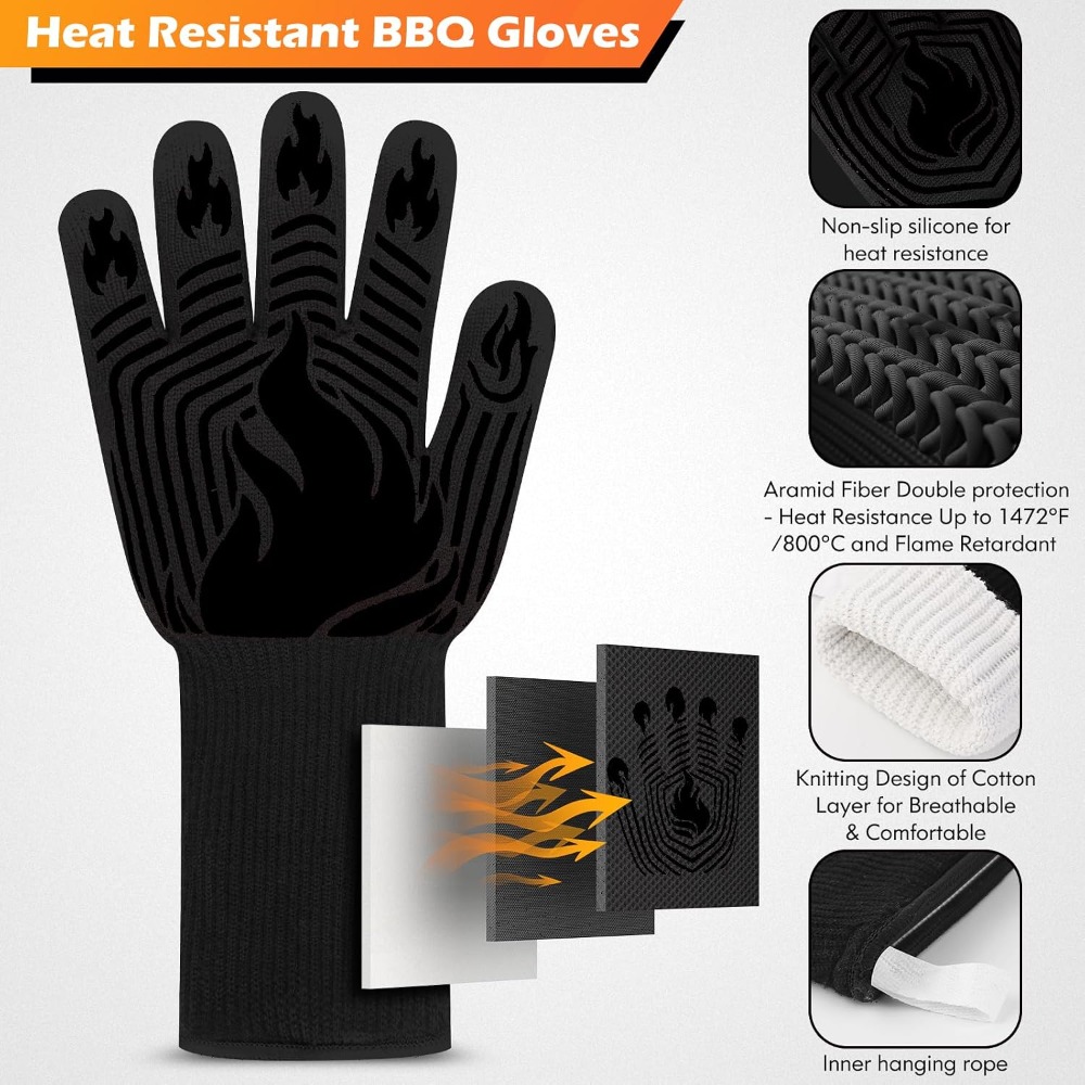 Kitchen Baking Gloves - BBQ Gloves, 1472°F Heat Resistant Gloves