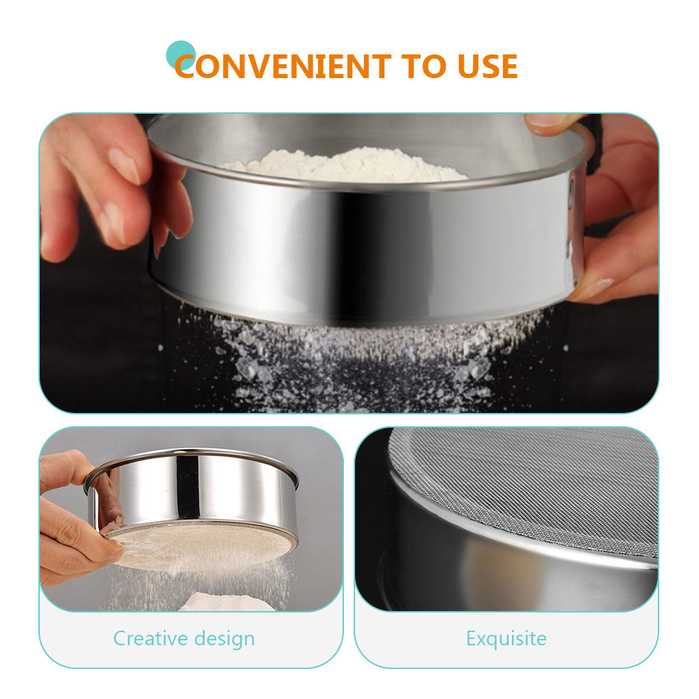 3Pcs Stainless Steel Flour Sif - огляд і ціна Baking Powder Kitchen