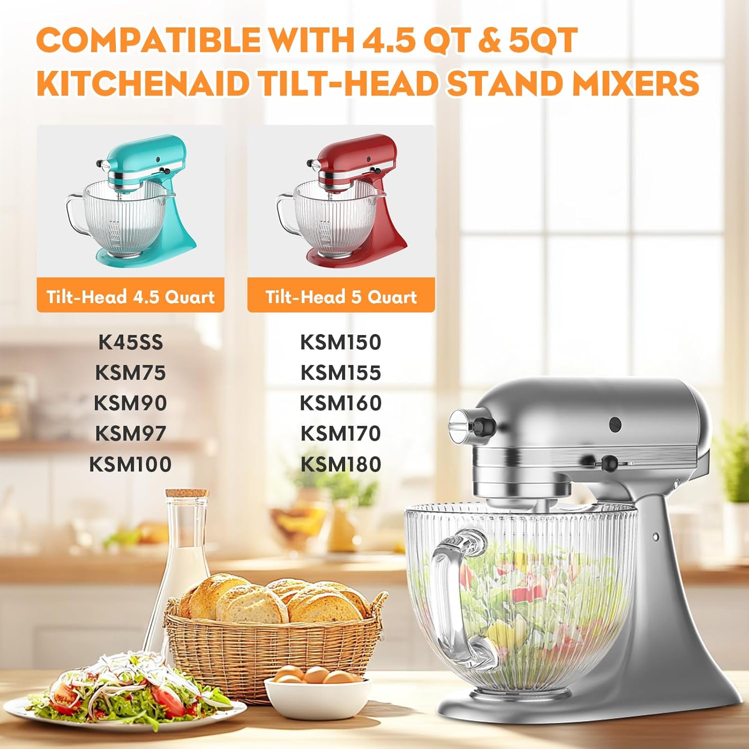 GVODE Glass Bowl for Kitchenai - огляд і ціна Kitchenaid Baking Set