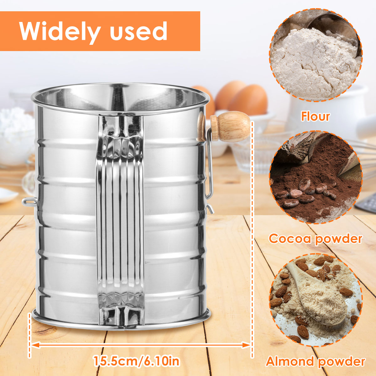 Flour Sifter Stainless Steel F - огляд і ціна Baking Powder Kitchen