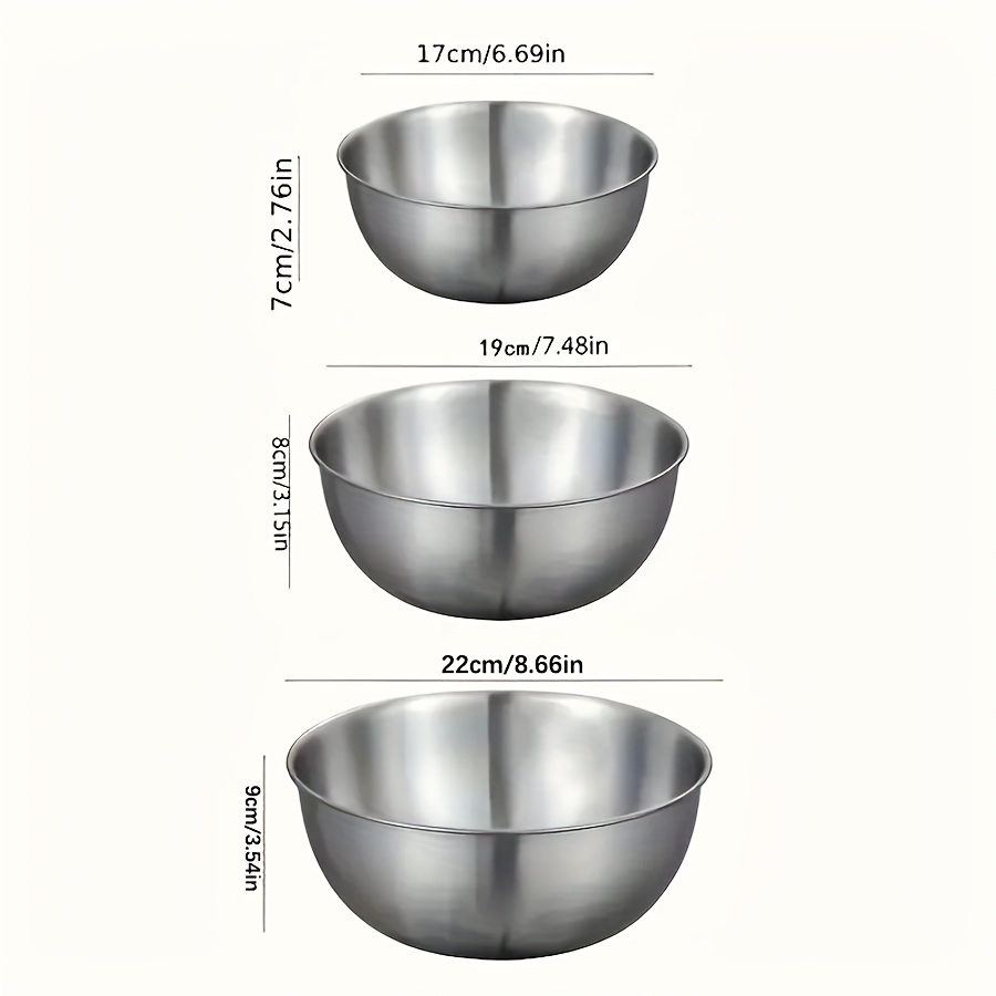 3pcs Stainless Steel Salad Bow - огляд і ціна Kitchen Baking Store