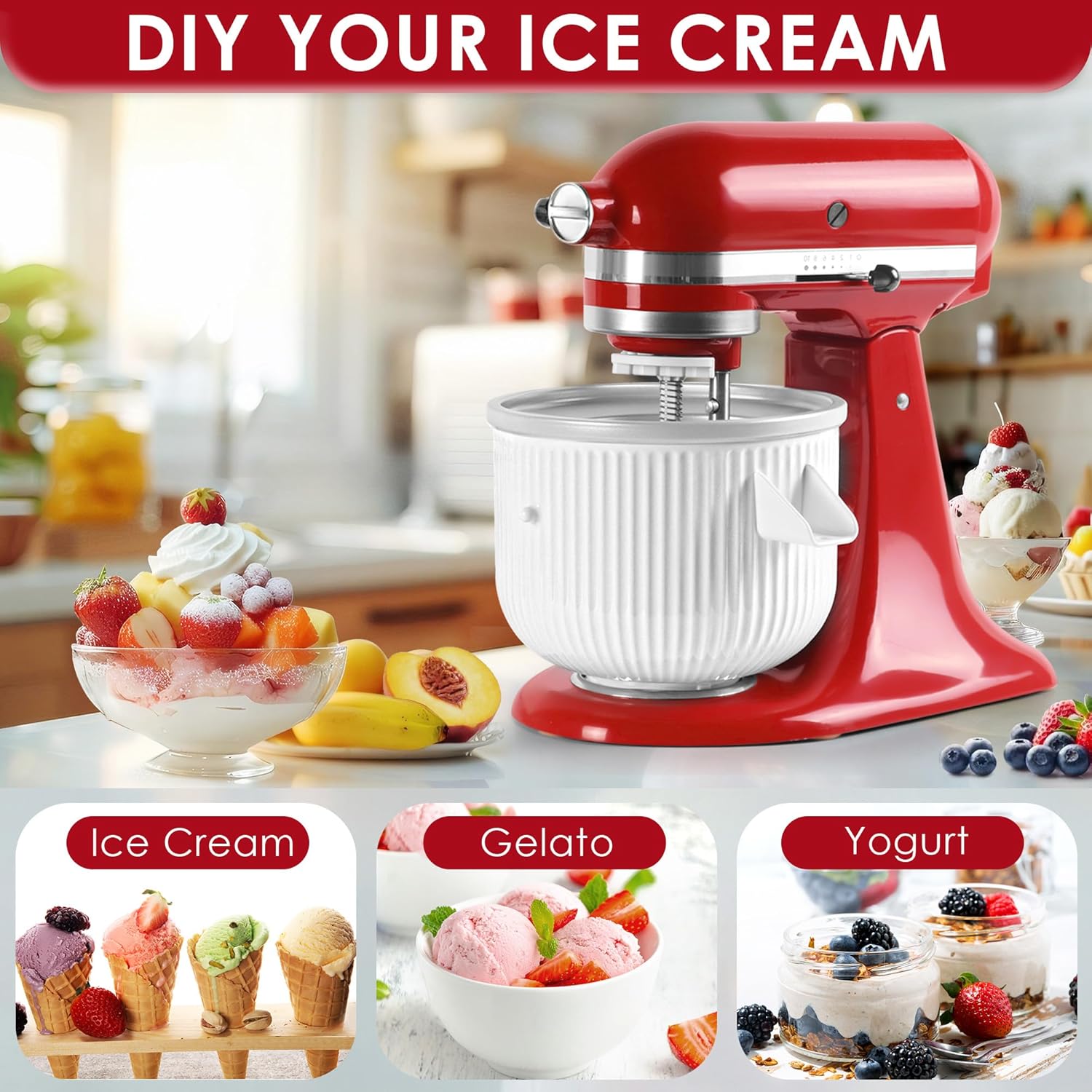 Ice Cream Maker Attachment for - огляд і ціна Kitchenaid Baking Set