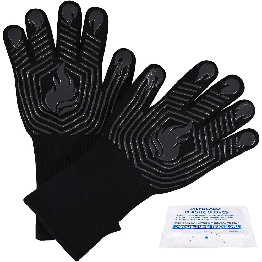 BBQ Gloves, 1472°F Heat Resist - огляд і ціна Kitchen Baking Gloves